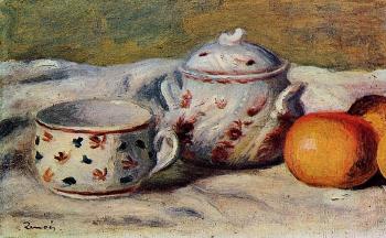 Pierre Auguste Renoir : Still Life with Cup and Sugar Bowl